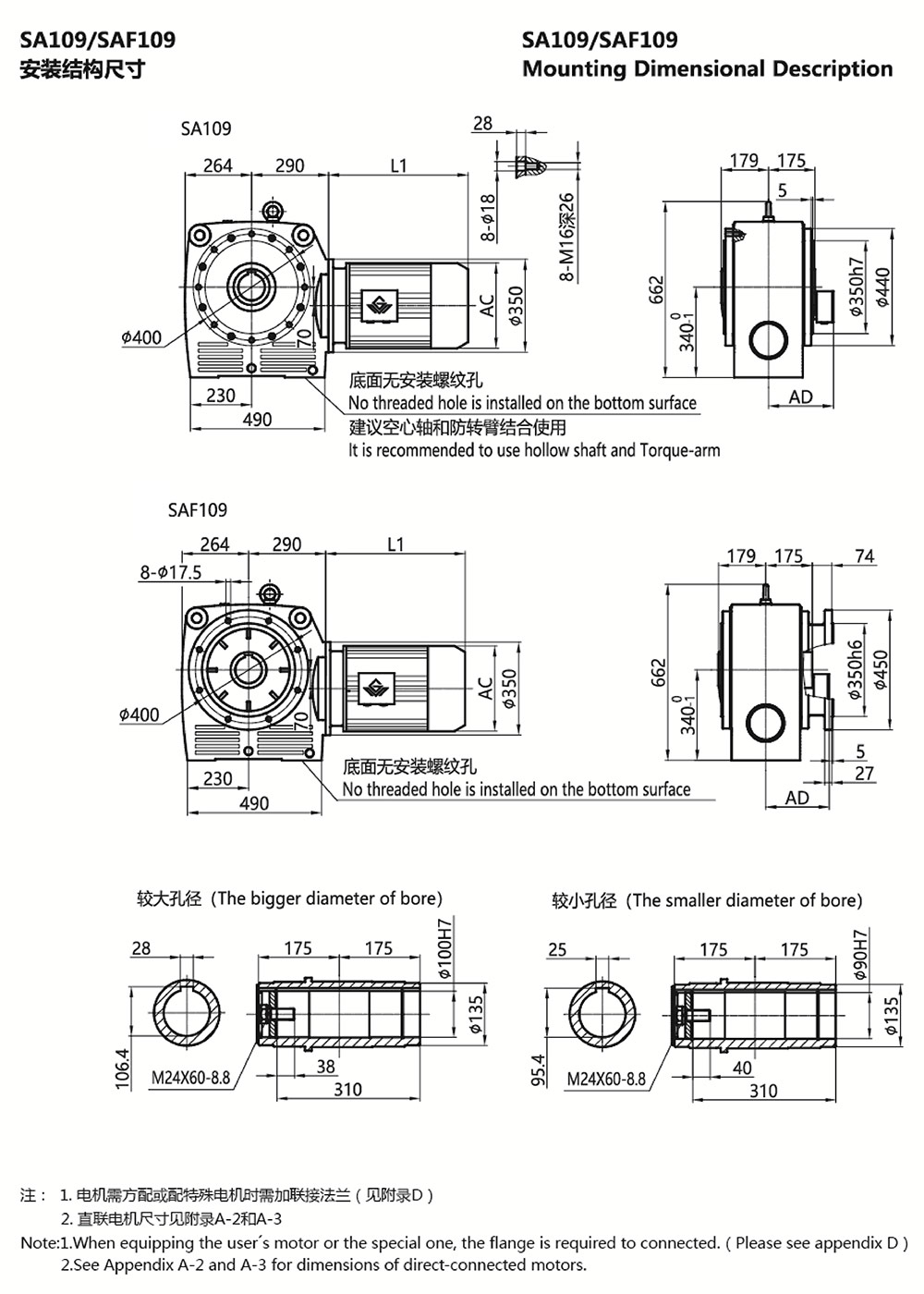 SA109/SAF109安裝結構尺寸